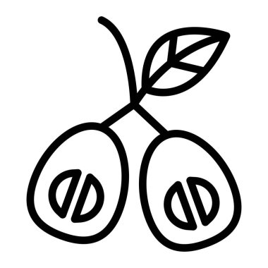 Loquat Vektör Satır Simgesi Tasarımı