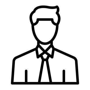 İşadamı Vektör Satır Simgesi Tasarımı