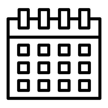 Takvim Vektör Satır Simgesi Tasarımı