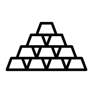Altın Ingot Vektör Satır Simgesi Tasarımı
