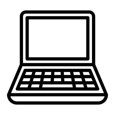 Laptop Vektör Satır Simgesi Tasarımı