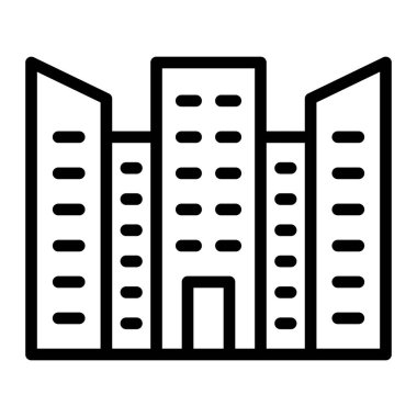 Office Building Vector Line Simge Tasarımı