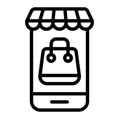 Çevrimiçi İş Vektör Satırı Simgesi Tasarımı