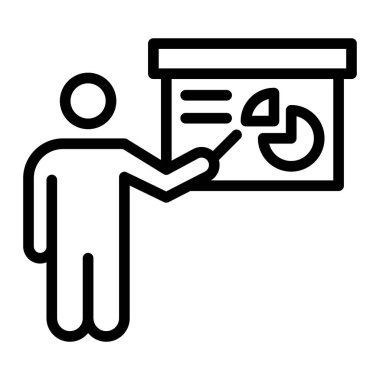 Sunum Vektör Satırı Simgesi Tasarımı