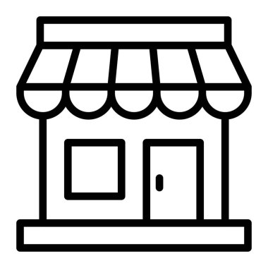 Dükkan Vektörü Satır Simgesi Tasarımı