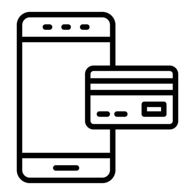 Ödeme Yöntemi Vektör Satır Simgesi Tasarımı