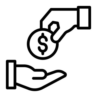 Ödeme Vektör Satırı Simgesi Tasarımı