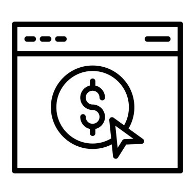 Çevrimiçi Ödeme Vektör Satırı Simgesi Tasarımı