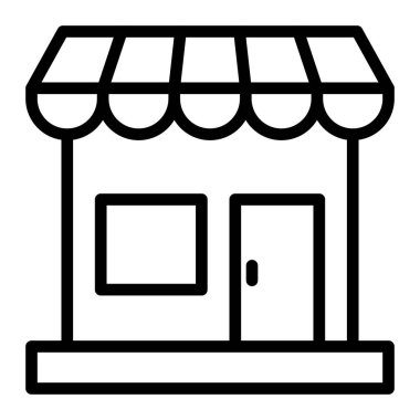 Market Mağazası Vektör Satır Simgesi Tasarımı