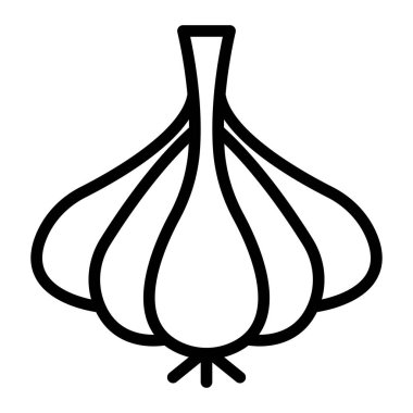 Sarımsak Vektör Satırı Simge Tasarımı