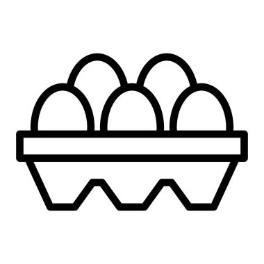 Yumurta Kutusu Vektör Satır Simgesi Tasarımı