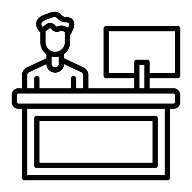 Kasiyer Vektör Satır Simgesi Tasarımı