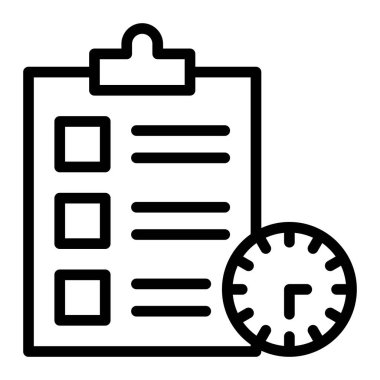 Bekleme Listesi Vektör Satırı Simgesi Tasarımı