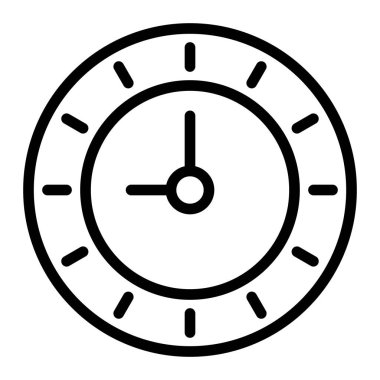 Saat Vektörü Satır Simgesi Tasarımı