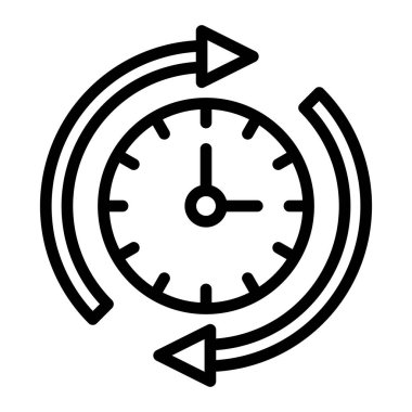 Saat Yönünde Vektör Satır Simgesi Tasarımı