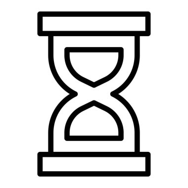 24 Saat Saati Vektör Satır Simgesi Tasarımı