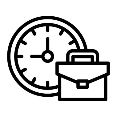 Ofis Zaman Vektörü Satır Simgesi Tasarımı