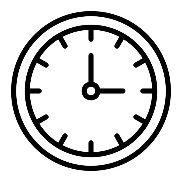 Yuvarlak Saat Vektör Satır Simgesi Tasarımı