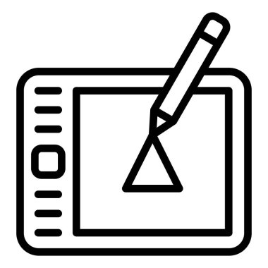 Tablet Vektör Satır Simgesi Tasarımı Çiziliyor