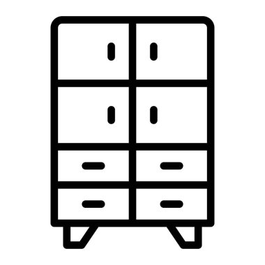 Kabine Vektör Satırı Simge Tasarımı