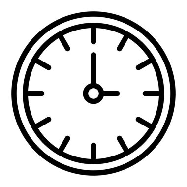 Saat Vektörü Satır Simgesi Tasarımı