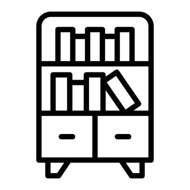 Kitaplık Vektör Satırı Simge Tasarımı