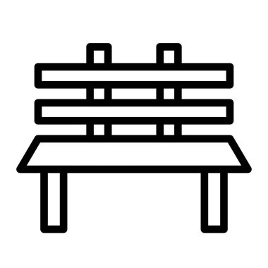 Bench Vektör Çizgisi Simgesi Tasarımı