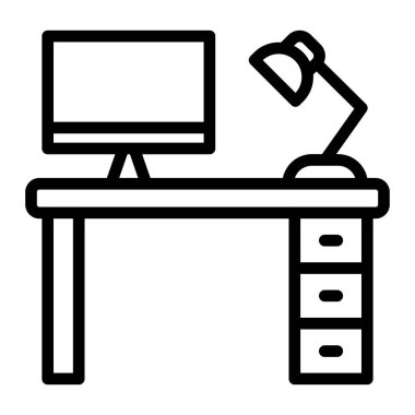 Çalışma Alanı Vektör Satırı Simgesi Tasarımı