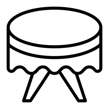 Tablo Kumaş Vektör Satır Simgesi Tasarımı