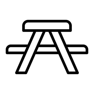 Piknik Tablosu Vektör Satırı Simgesi Tasarımı