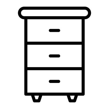 Çekmece Vektör Satırı Simgesi Tasarımı