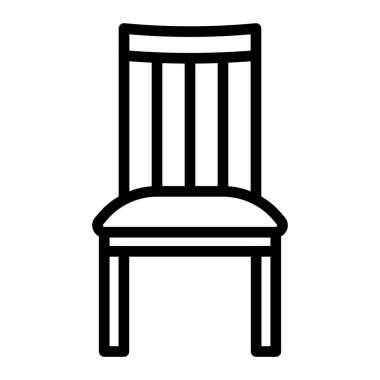 Yemek Koltuğu Vektör Satırı Simge Tasarımı