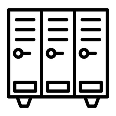 Dolaplar Vektör Satır Simgesi Tasarımı
