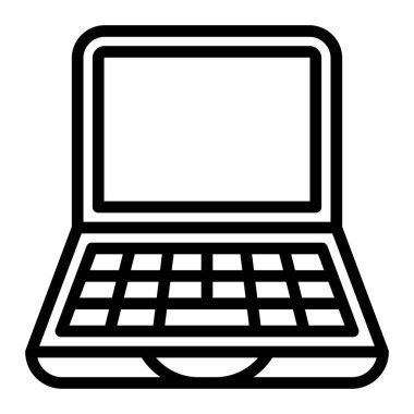 Laptop Vektör Satır Simgesi Tasarımı