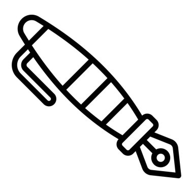 Dolma Kalemi Vektör Satırı Simgesi Tasarımı