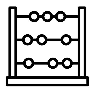 Abaküs Vektör Satır Simgesi Tasarımı