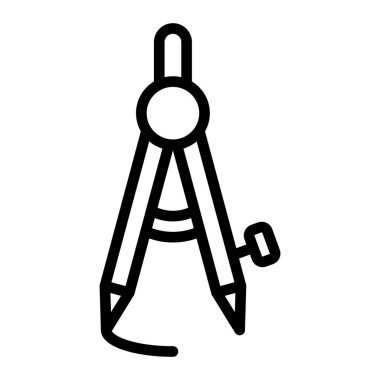 Pusula Vektör Satır Simgesi Tasarımı Çiziliyor