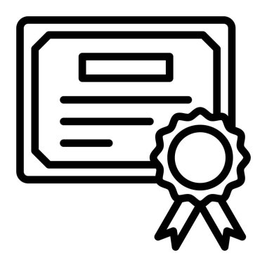 Diploma Vektör Satırı Simge Tasarımı