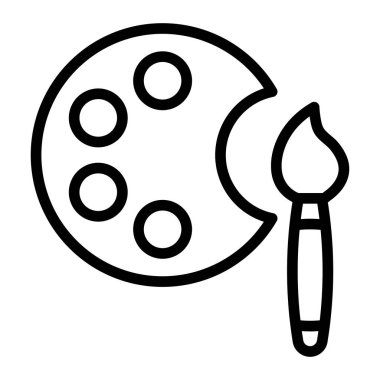 Renk Paleti Vektör Satırı Simgesi Tasarımı