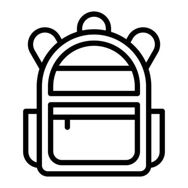 Sırt Çantası Vektör Satır Simgesi Tasarımı