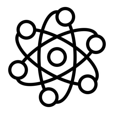 Atom Vektör Satır Simgesi Tasarımı