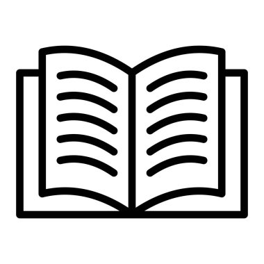 Kitap Vektör Satırı Simgesi Tasarımı Aç