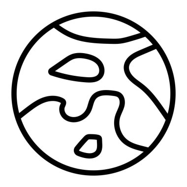 Dünya Vektör Satır Simgesi Tasarımı