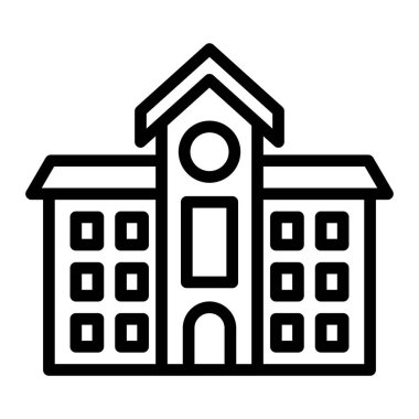 Okul Vektör Satırı Simgesi Tasarımı