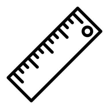 Cetvel Vektör Satır Simgesi Tasarımı