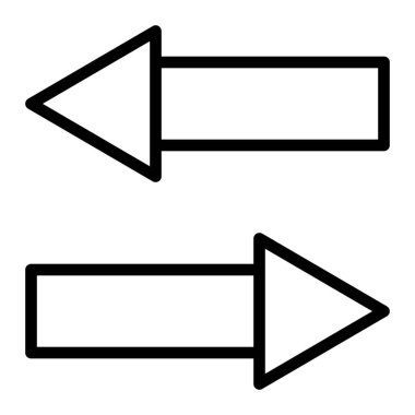 Karşıt Ok Vektör Satır Simgesi Tasarımı