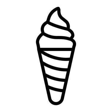 Dondurma Vektör Hattı Simge Tasarımı