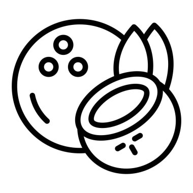 Hindistan cevizi Vektör Satır Simgesi Tasarımı