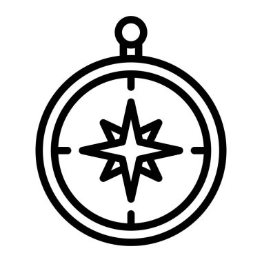 Pusula Vektör Satır Simgesi Tasarımı