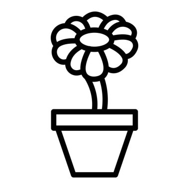 Çiçek Vektör Satırı Simgesi Tasarımı